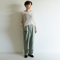 リネンテーパードパンツ　更紗・牡丹