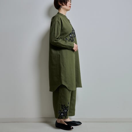 リネンチュニックシャツ　野ばら