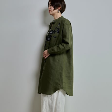 リネンチュニックシャツ　野ばら