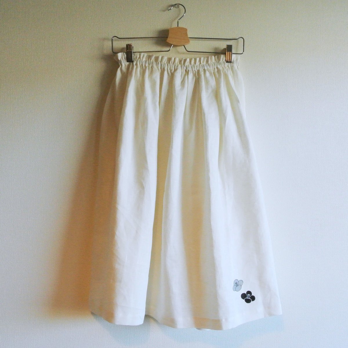 入手困難☆Houttuynia cordata ギャザースカートlinen 白