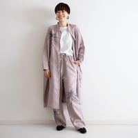 スタンドカラーシャツドレス　墨色乱菊