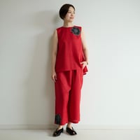 ノースリーブブラウス　黒牡丹
