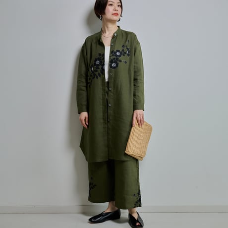 リネンチュニックシャツ　野ばら