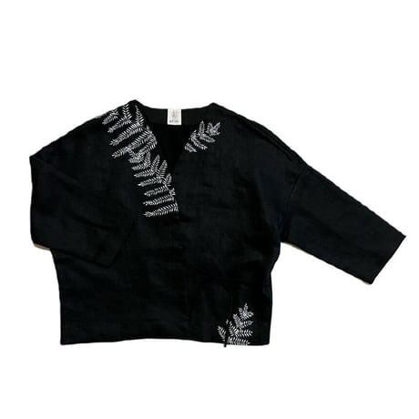 袷のショートジャケット　羊歯（シダ）