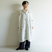 スタンドカラーシャツドレス　墨梅
