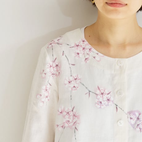 リネンコートワンピース　桜