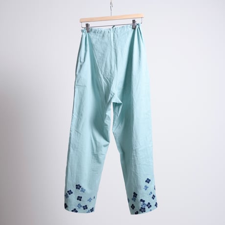 コットンテーパードパンツ・ウエスト調節可能・紫陽花