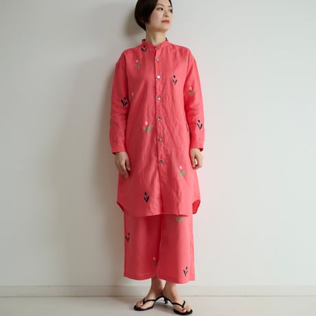 リネンチュニックシャツ　チューリップ