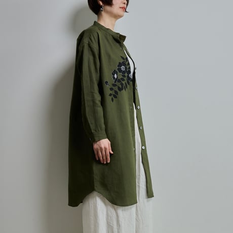 リネンチュニックシャツ　野ばら