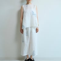 ラップパンツ　藍色シダ