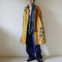 リネン・コートワンピース　カラシ色　＜山茶花＞