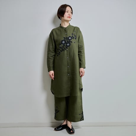 リネンチュニックシャツ　野ばら