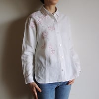リネン・シャツ　白＜桜＞