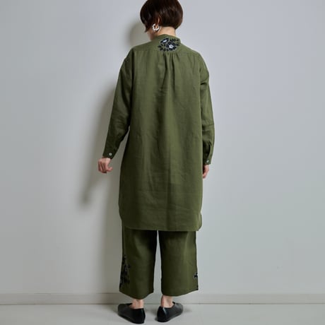 リネンチュニックシャツ　野ばら