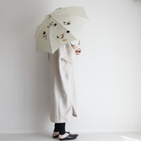 日傘・若草色＜木の葉＞　竹曲がりハンドル