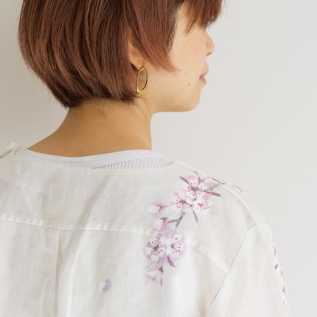 リネン・長袖ブラウス 桜