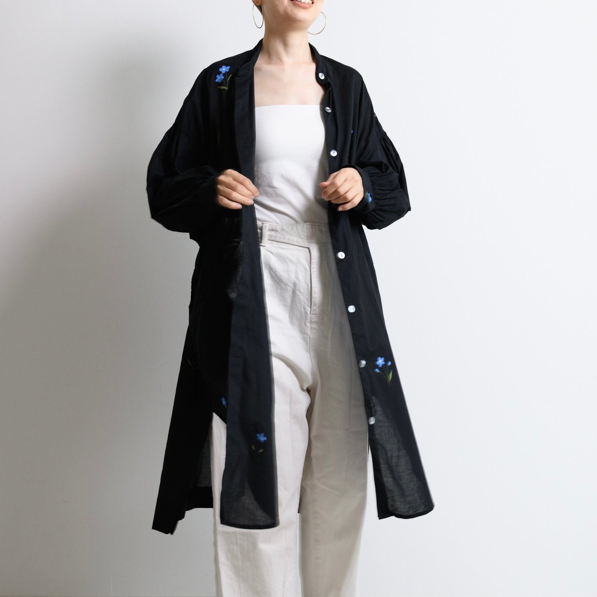 25SSタグ付未使用＊かぐれ コットンスモッキングブラウス F 長袖 ブラック黒 楽天市場】バスクロンT ロンT レディース トップス 無地 長袖 綿