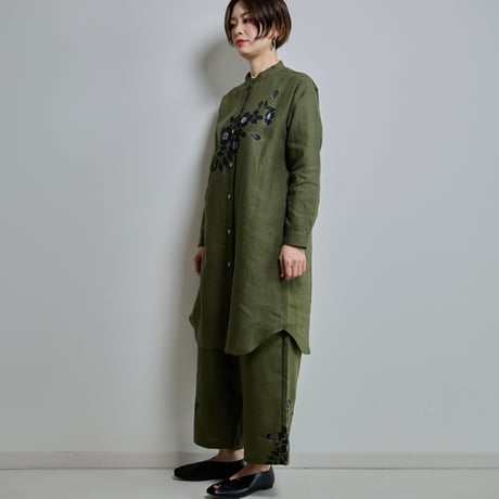 リネンチュニックシャツ　野ばら
