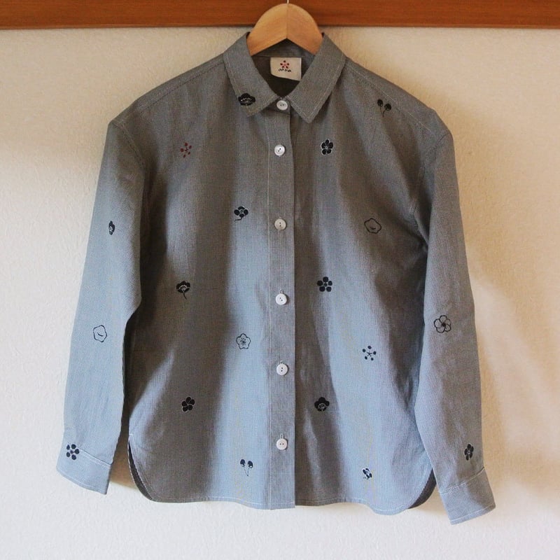 ギンガムチェックシャツ ＜梅家紋＞ | akkaの手描き服