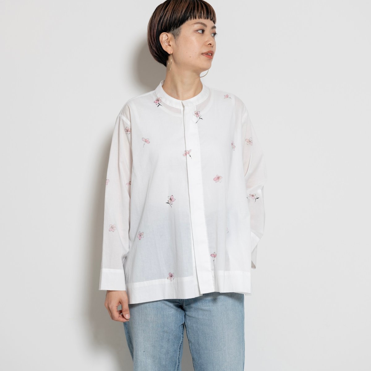 未使用 SACRA 比翼仕立て パープル ブラウス 未使用 SACRA 比翼仕立て パープル ブラウス