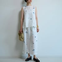 ノースリーブブラウス　藍色梅