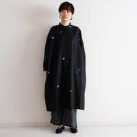 スタンドカラーシャツドレス　梅家紋