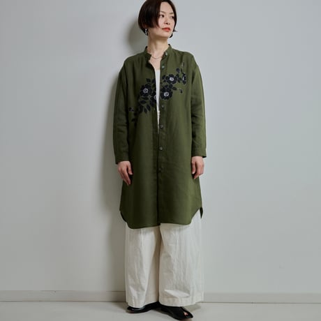 リネンチュニックシャツ　野ばら