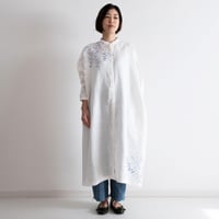 スタンドカラーシャツドレス　萩