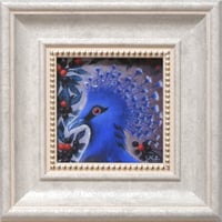 木野鳥乎「オウギバトと観賞用トウガラシ　Victoria crowned pigeon & Ornamental pepper onyx red」
