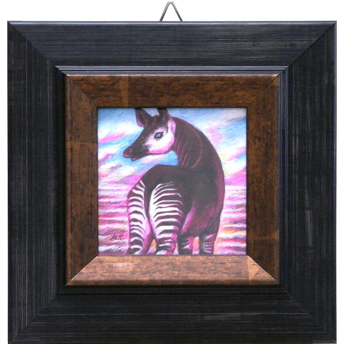 木野鳥乎「オカピと夕焼け okapi & the sunset」 | ONLINE ART S