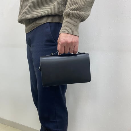 ブラウン入荷待ち 本革 CIENCIA シエンシア スペインレザー ダブルファスナー セカンドバッグ 財布 通勤 ビジネス鞄 クラッチバッグ メンズ 牛革 ブラック CI-04