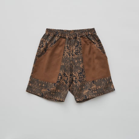 【 eLfinFolk 22SS 】Folk art print shorts（elf-221F08） “ショートパンツ”  / brown / 140cm