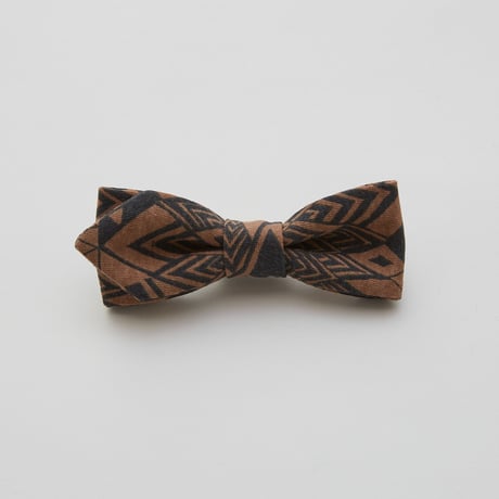 【 eLfinFolk 22SS 】Folk art print bow tie（elf-111A20-a） “ボウタイ”  / brown
