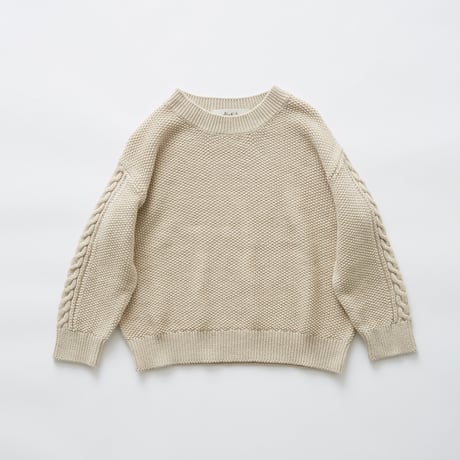 【 eLfinFolk 2019AW 】elf-191K57continuation moss stitch sweater / ivory / 大人
