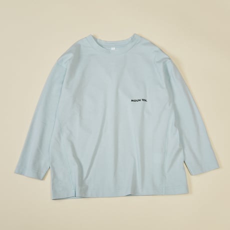 【 MOUN TEN. 21AW 】organic cotton  logoT "ロングTシャツ" / サックス / 110-140cm