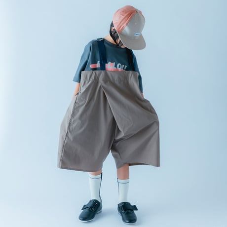 【 nunuforme 21SS 】ワンタックサロペット [10-nf15-640-122] / Gray / キッズ