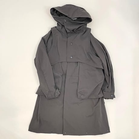 【 MOUN TEN. 22SS】stretch nylon separate coat  "コート” / charcoal / 0（150-160)