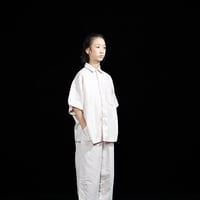 【 UNIONINI 21SS 】BL-011 linen  big shirt  " カラーシャツ "  / pink