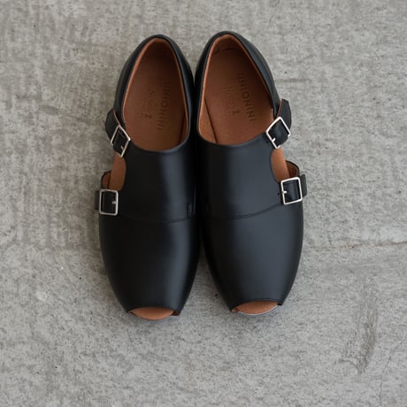 【 UNIONINI 2019SS 】UN02-1 double monk strap shoes / Black  / 20 - 21cm