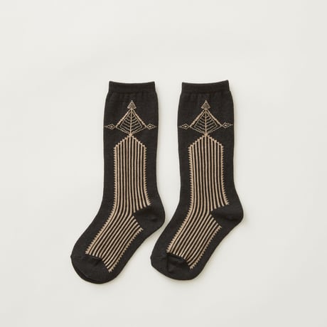 【 eLfinFolk 21AW 】 Abies high socks（elf-212A35） “ソックス”  / charcoal / 12 - 23cm