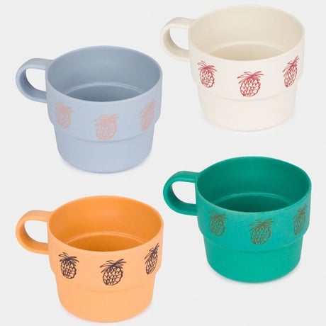【 Bobo Choses 2020SS 】12070005	Pineapple Bamboo Cup Pack of 4
