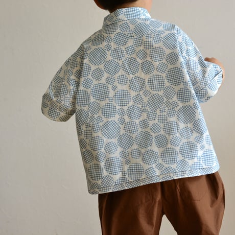 【 ミナペルホネン 21SS 】ZS1083P biscotto " カラーシャツ"  / blue  / 80-100cm