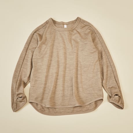 【 MOUN TEN. 21AW 】washable wool longsleeve "ロングTシャツ" / モカ / 1（Ladies F  )