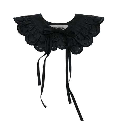 【 UNIONINI 22SS 】heart lace collar / AC-057  " つけ襟"  /  black / レディース