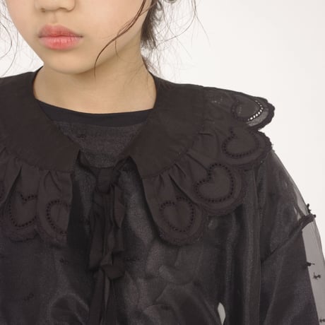 【 UNIONINI 22SS 】heart lace collar / AC-057  " つけ襟"  /  black / レディース
