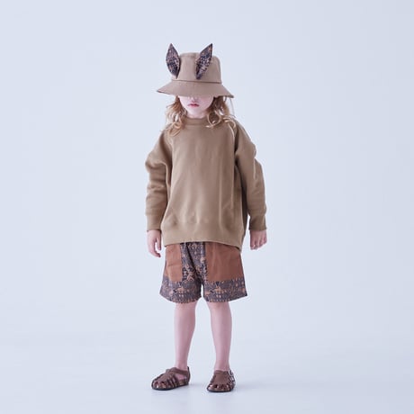 【 eLfinFolk 22SS 】Folk art print shorts（elf-221F07） “ショートパンツ”  / brown / 90-130cm