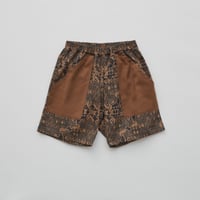 【 eLfinFolk 22SS 】Folk art print shorts（elf-221F07） “ショートパンツ”  / brown / 90-130cm