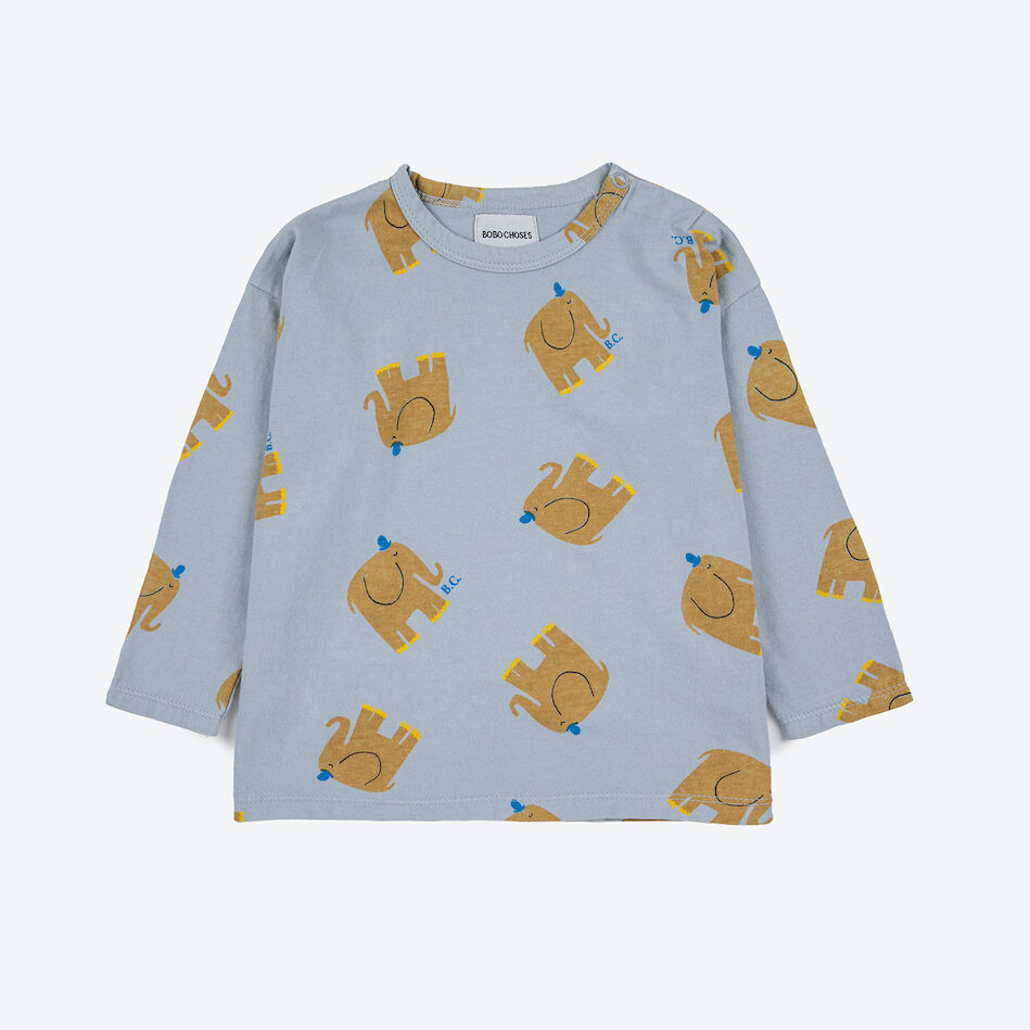 BOBO CHOSES / 23AW / Baby The Elephant all over long sleeve T-shirt / ロンTee