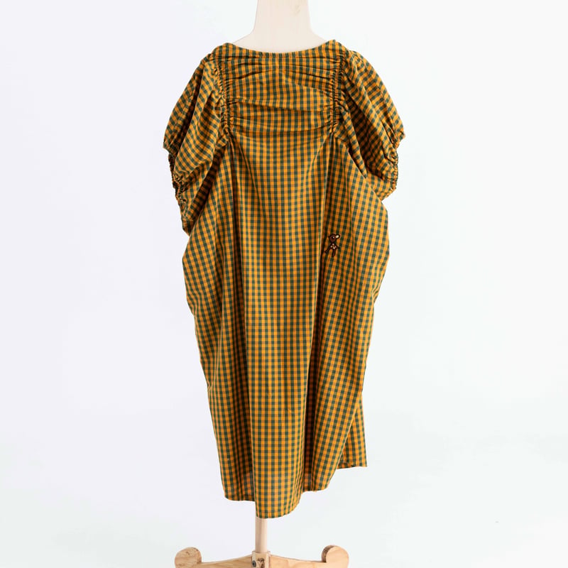 folk made 22SS 】check gather dress “ ワンピース ”