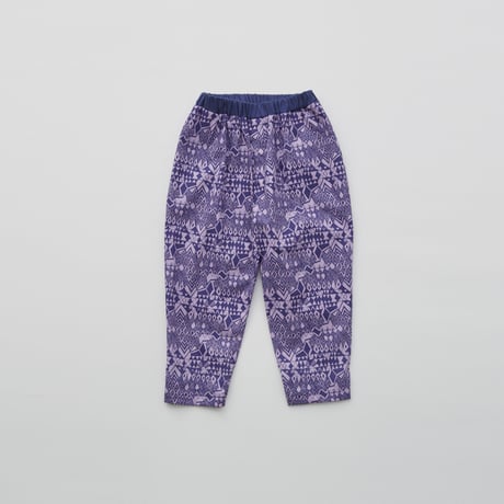 【 eLfinFolk 22SS 】Folk art print pants（elf-221F06） “パンツ”  / purple / 140cm
